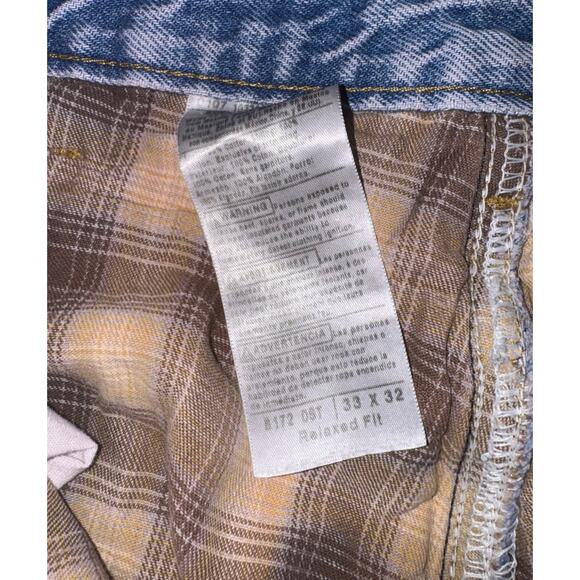 Carhartt Thrashed Flannel Lined Plaid Jean Pants 32x31 Warm Fall Utility Grunge - Picture 11 of 11